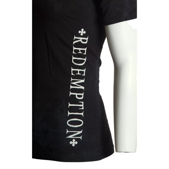 ARCHAIC by AFFLICTION Black FATAL COURSE Short Sleeve Slim Fit Y2K T-shirt NWT - Picture 6 of 9